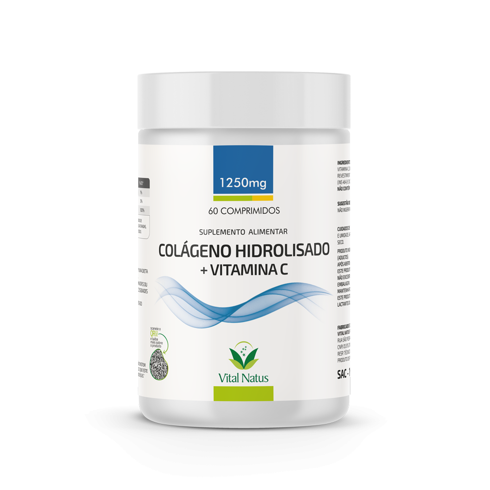 COLAGENO HIDROLISADO + VITAMINA C 1250mg C/ 60 COMPRIMIDOS (vital)