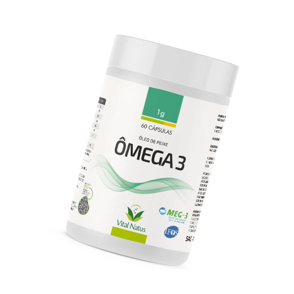 ÔMEGA 3 (ÓLEO DE PEIXE) 1G - 60 CÁPSULAS (VITAL NATUS) 