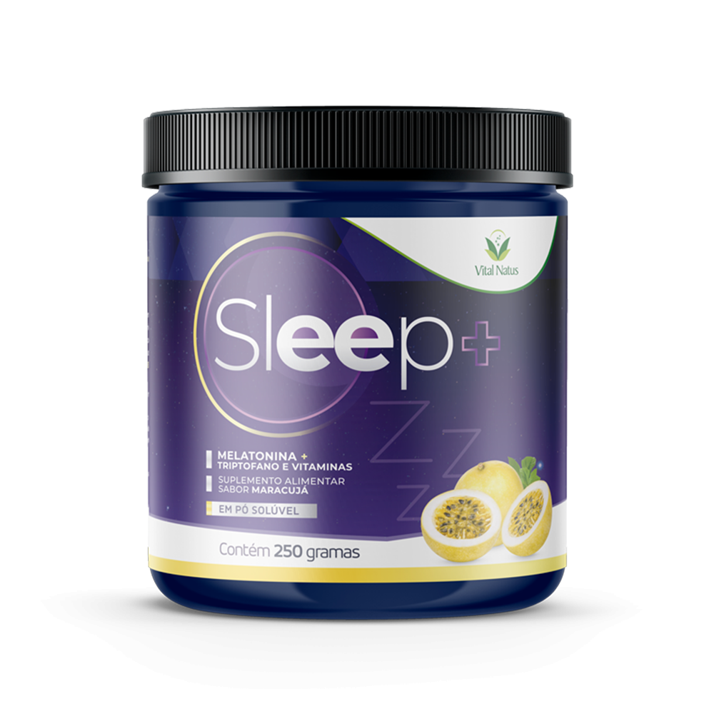 SLEEP + (TRIPTOFANO + MELATONINA E VITAMINAS) SABOR MARACUJÁ 250g